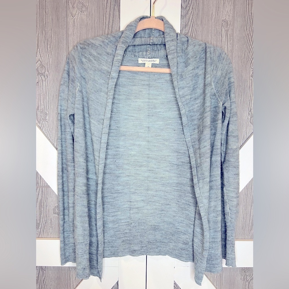 B15.29 Banana Republic Denim Blue Italian Wool & Alpaca Cardigan S